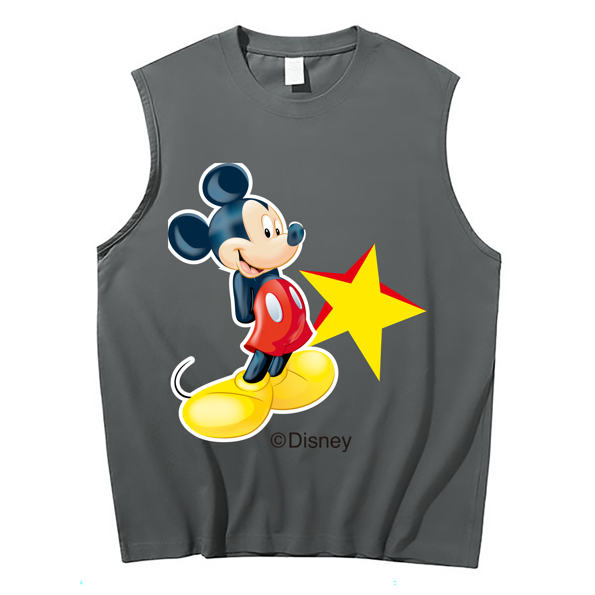 ミッキーマウス Mickey Mouse コットン100％タンクトップ（フロントプリント）